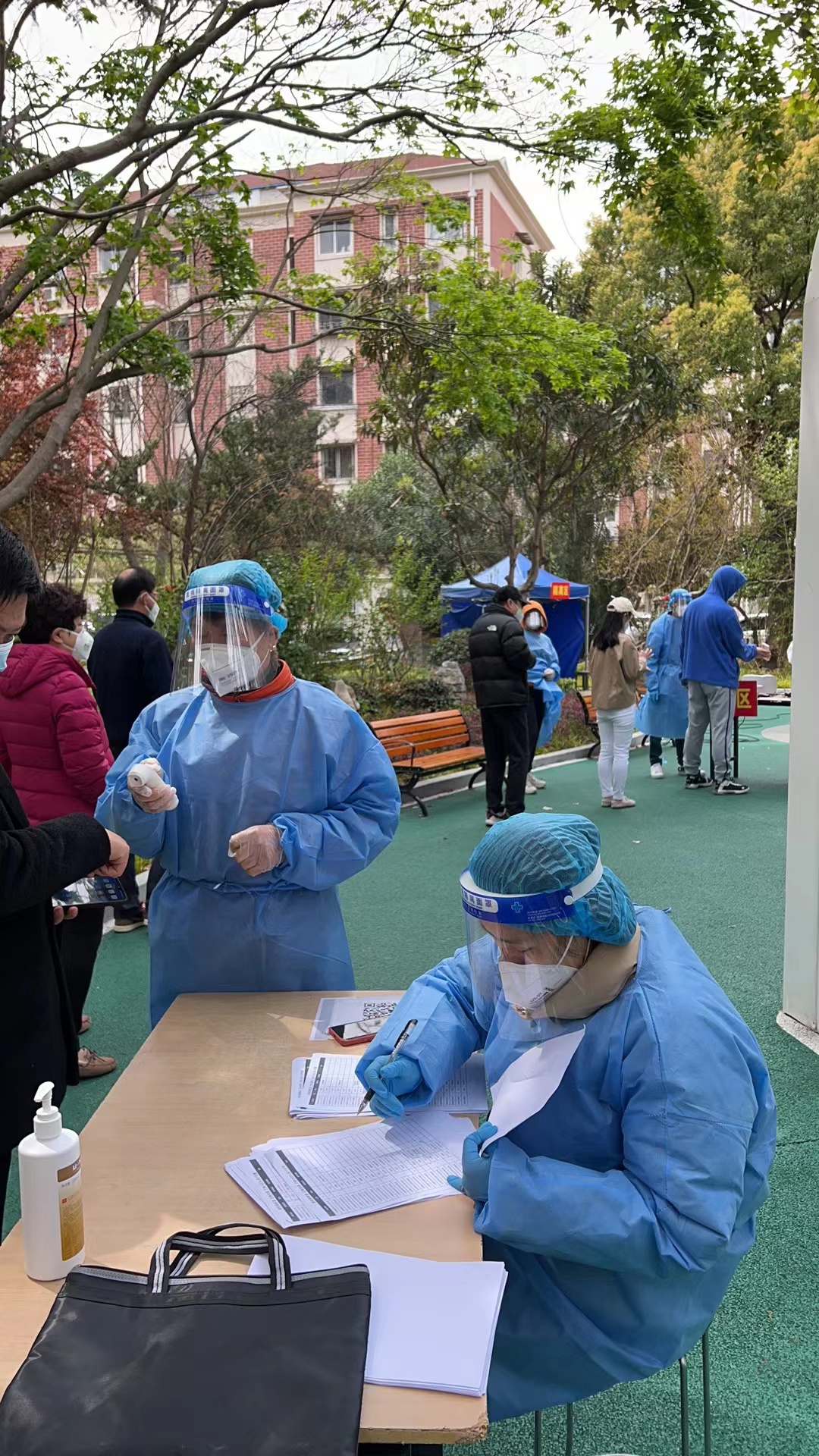 天佑公司庞玲配合社区开展核酸检测信息挂号